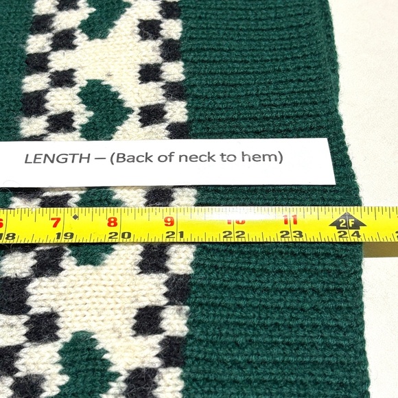 Vtg NORDSTROM Point Of View 100% Wool Embroidery Cardigan Sweater Sz S Holidays - Picture 10 of 12